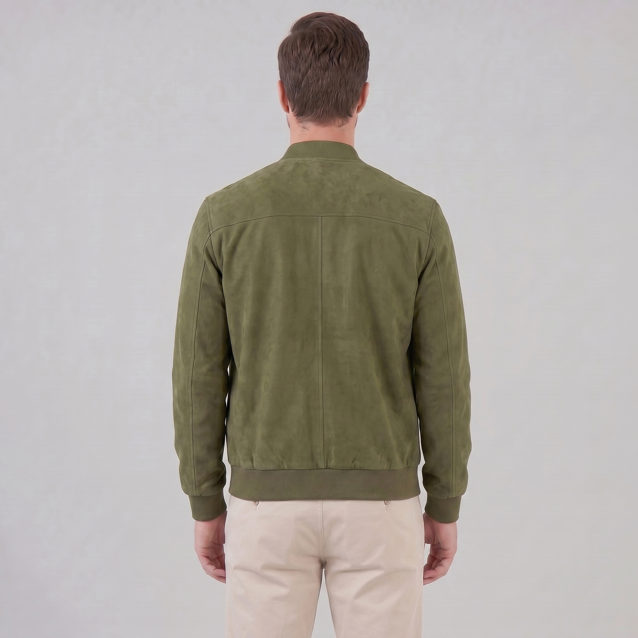 Men's Suede-Touch Bomber Jacket