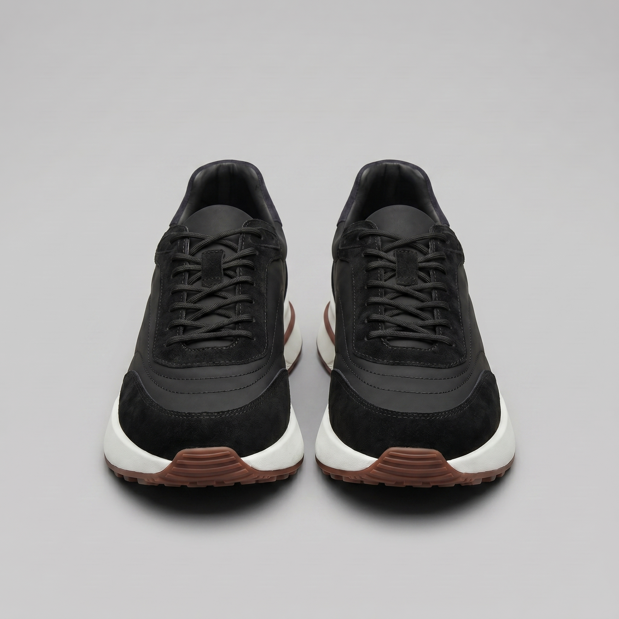 Men's Suede and Nylon Panel Trainers