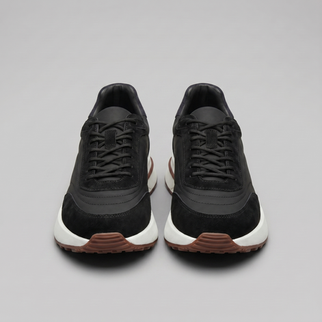 Men's Suede and Nylon Panel Trainers