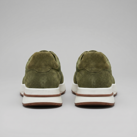 Men's Suede and Nylon Panel Trainers