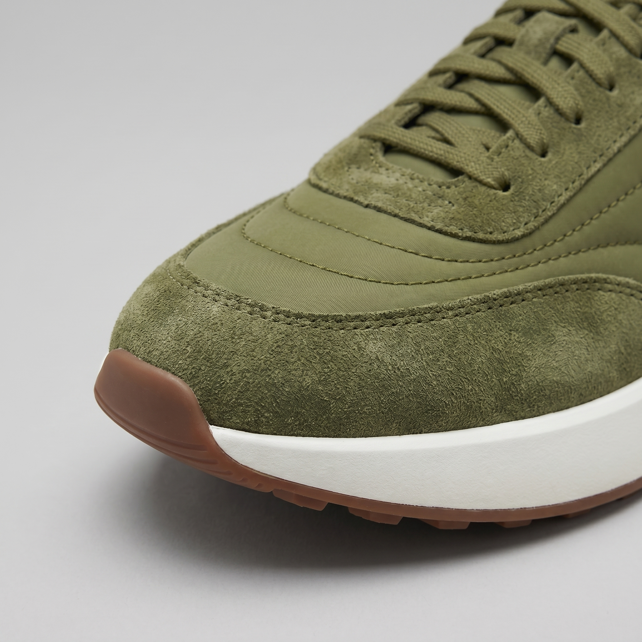 Men's Suede and Nylon Panel Trainers