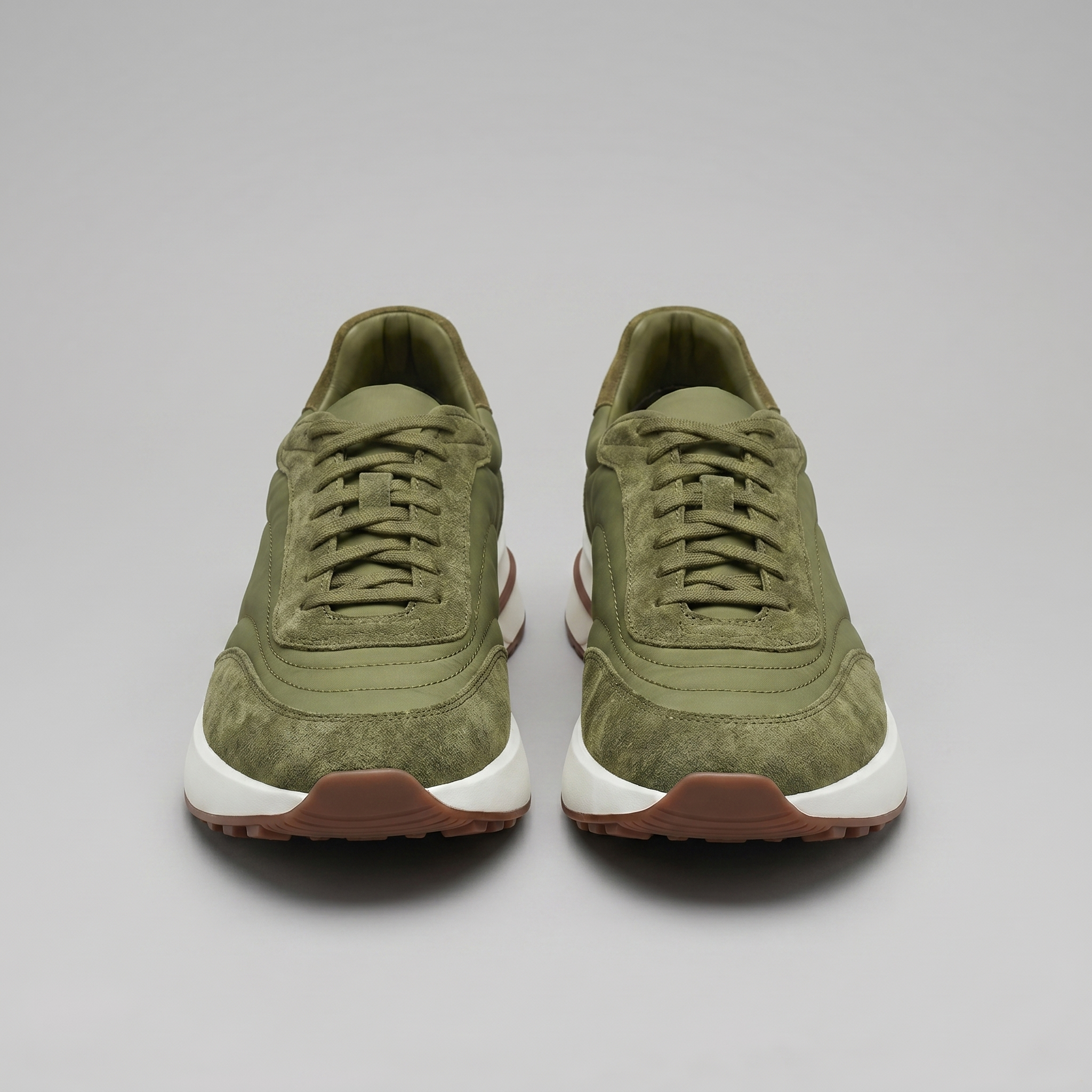 Men's Suede and Nylon Panel Trainers