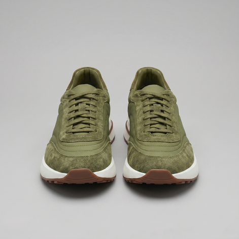 Men's Suede and Nylon Panel Trainers