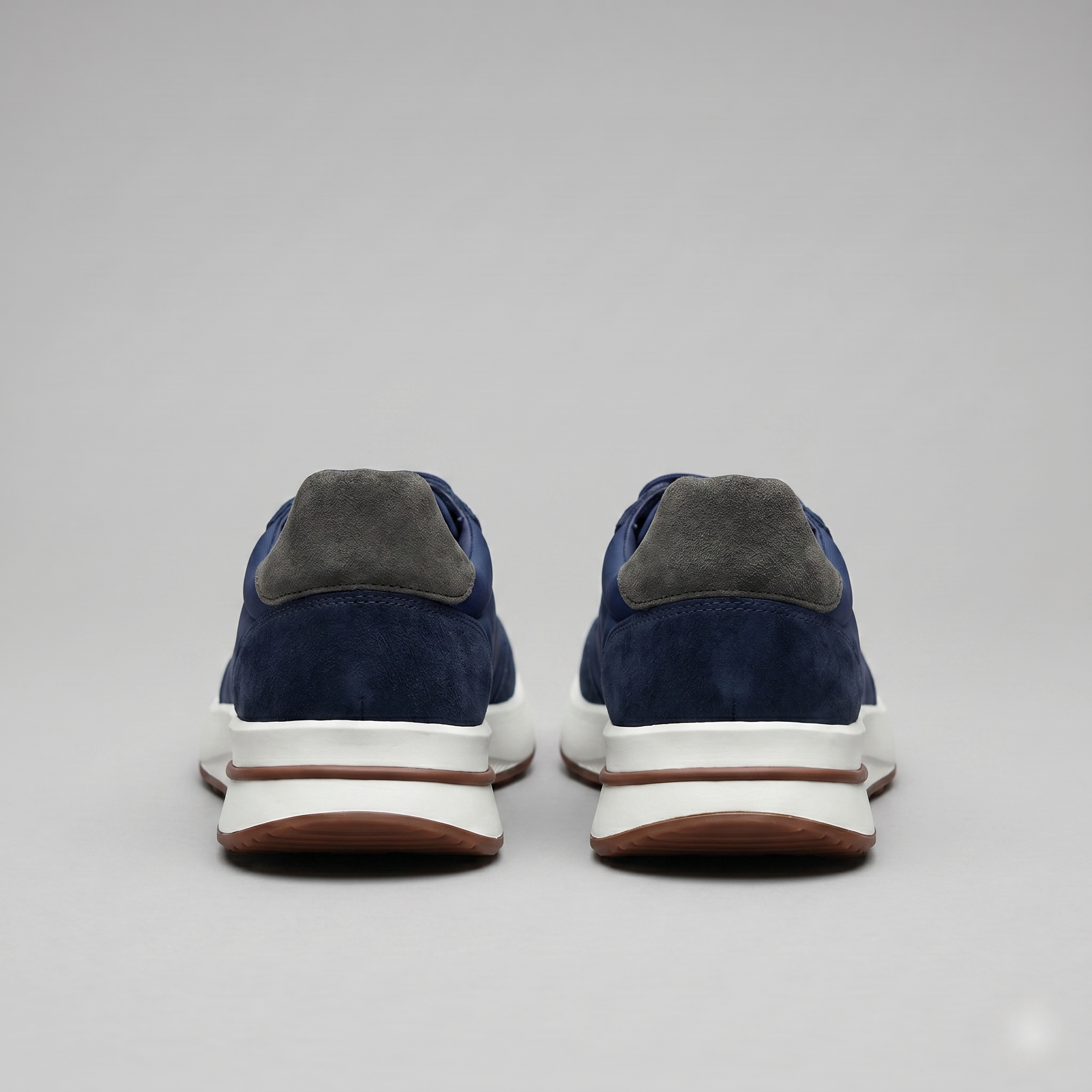 Men's Suede and Nylon Panel Trainers
