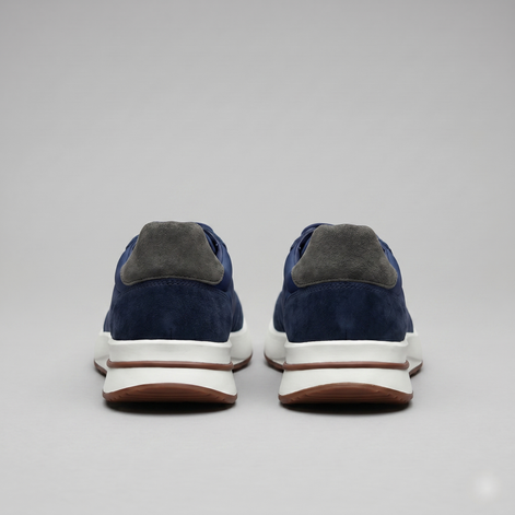 Men's Suede and Nylon Panel Trainers