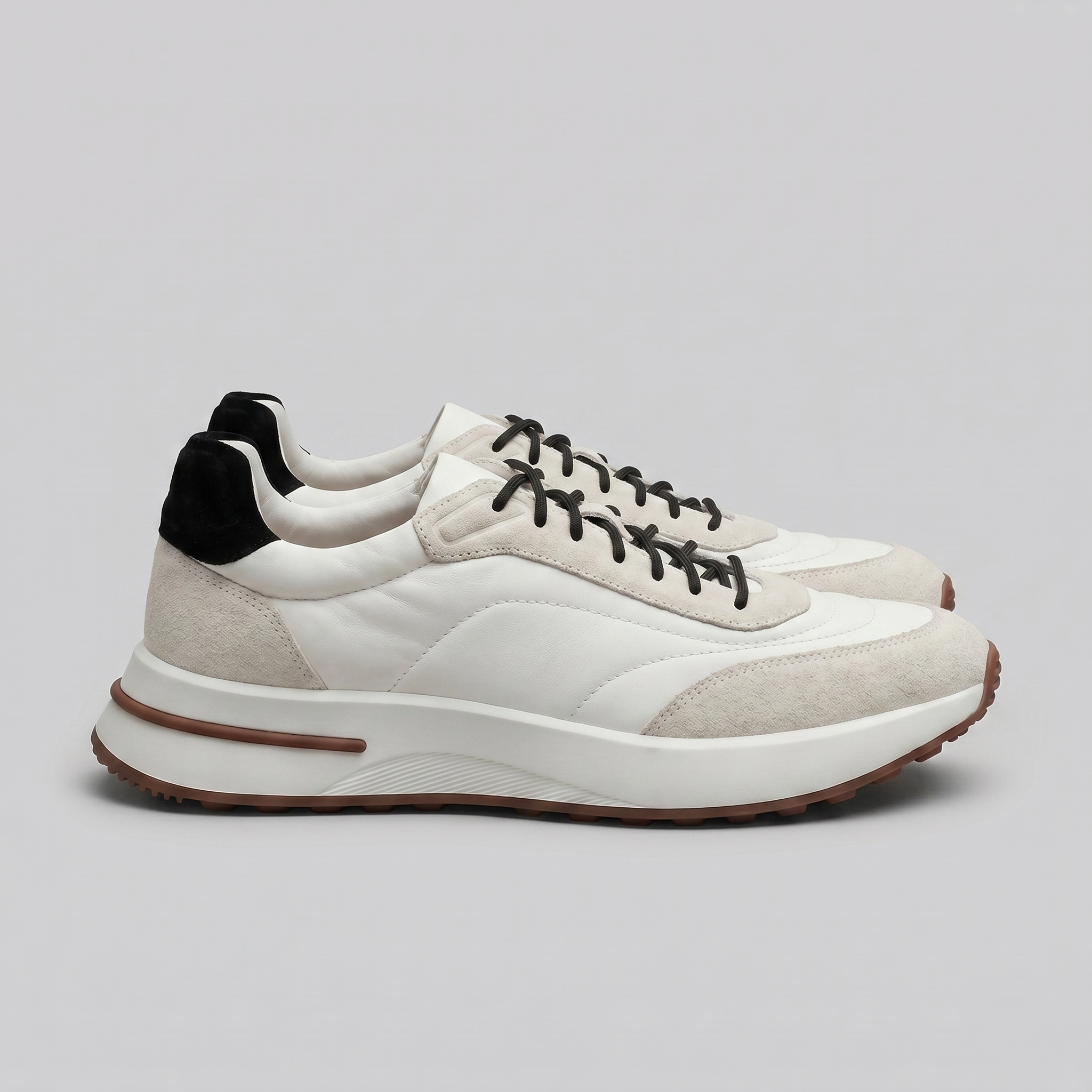 Men's Suede and Nylon Panel Trainers