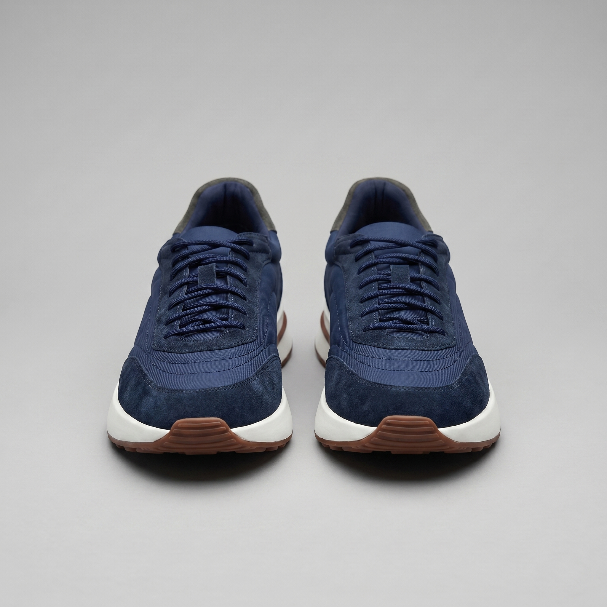 Men's Suede and Nylon Panel Trainers
