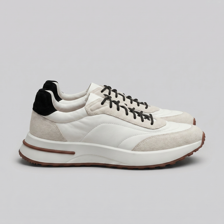 Men's Suede and Nylon Panel Trainers