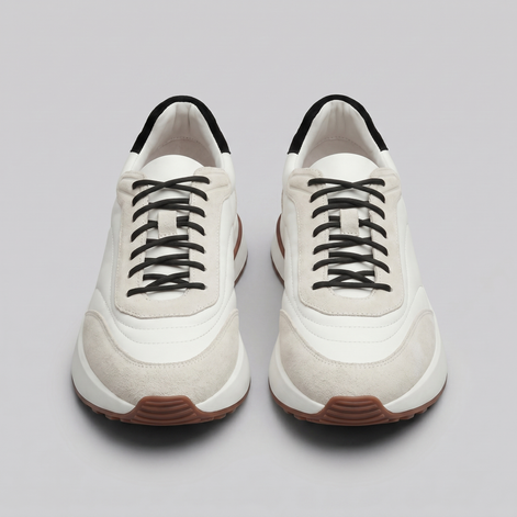 Men's Suede and Nylon Panel Trainers