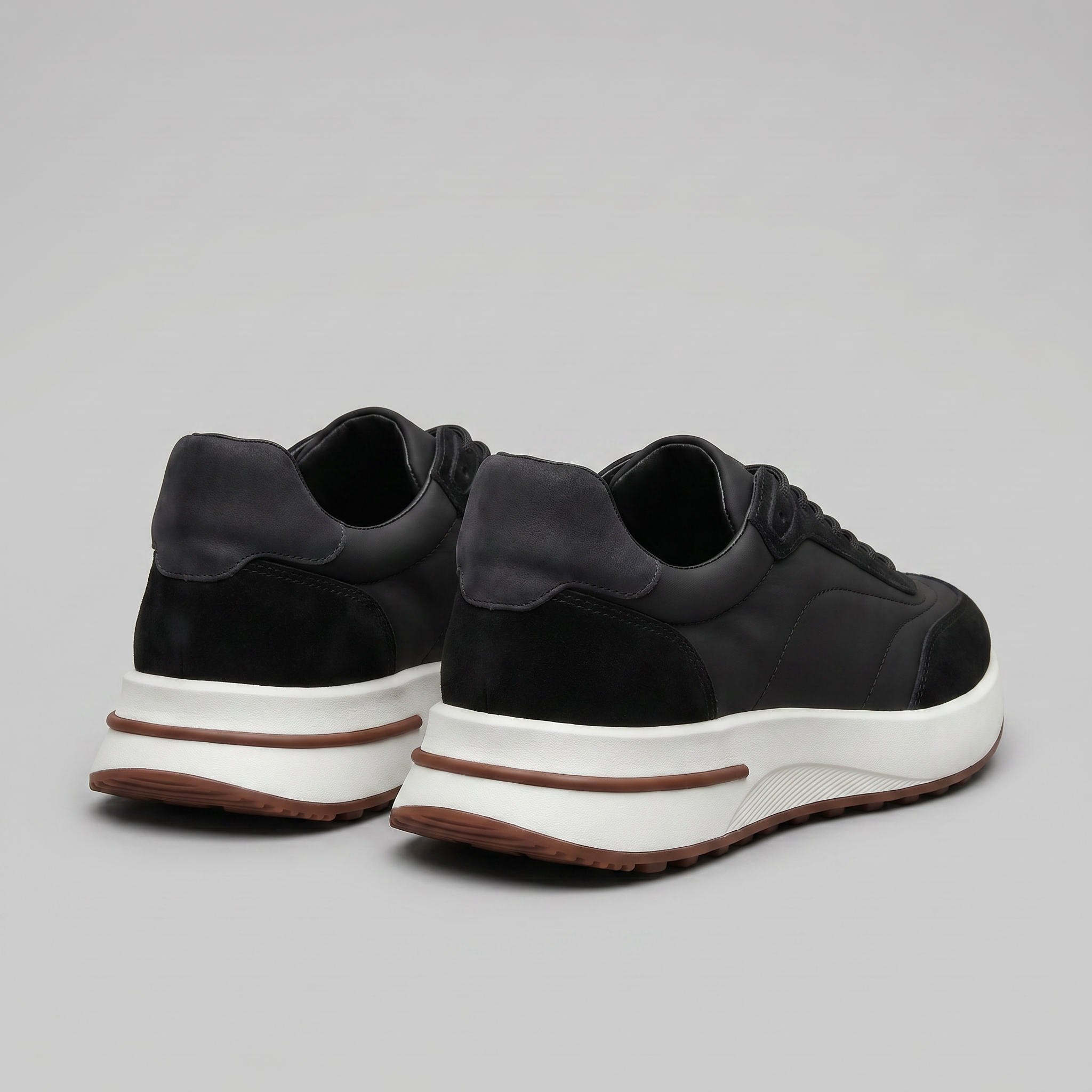 Men's Suede and Nylon Panel Trainers