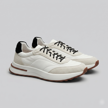Men's Suede and Nylon Panel Trainers