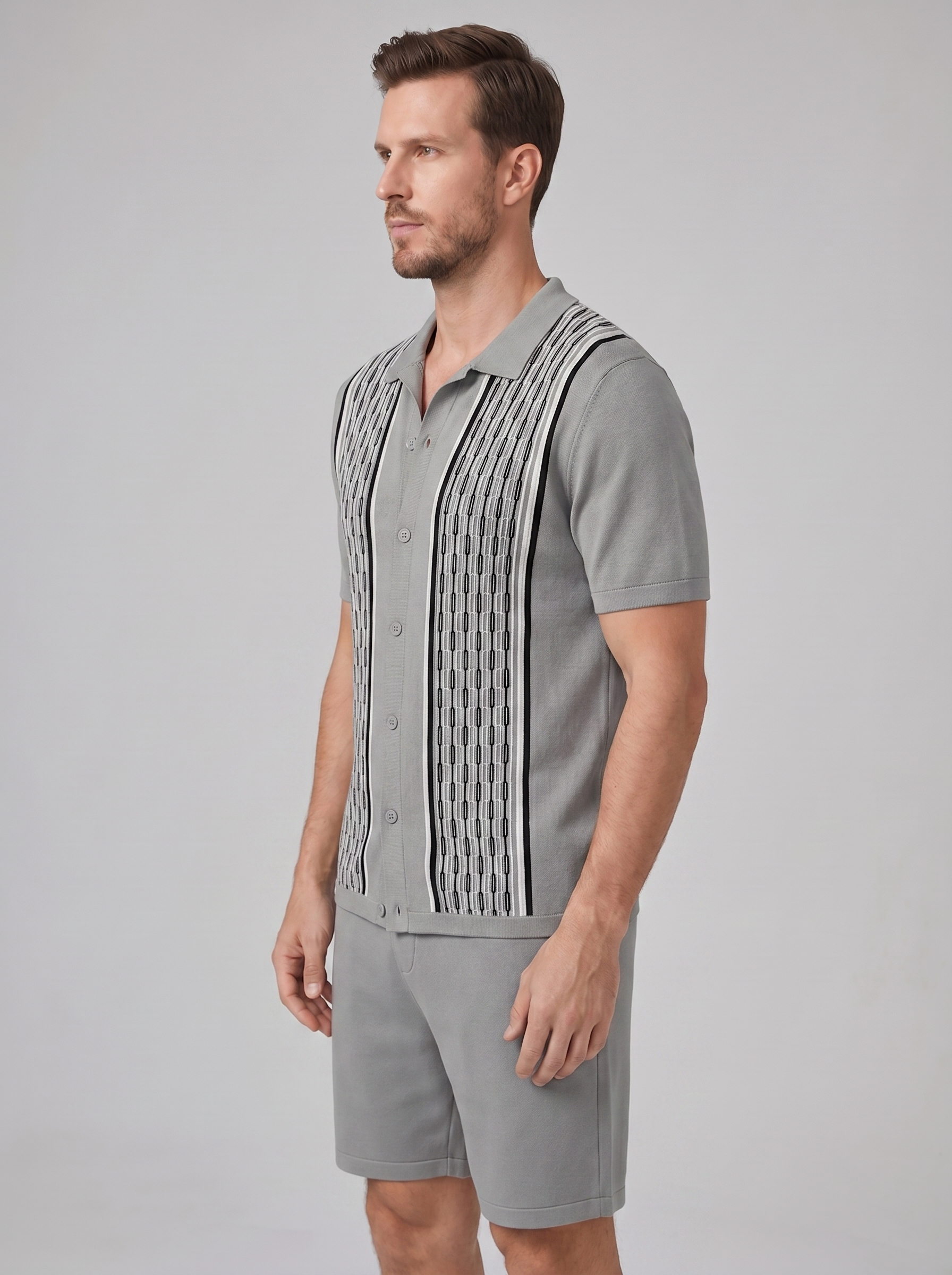 Men's Summer Set - Short Sleeve Shirt and Shorts Outfit