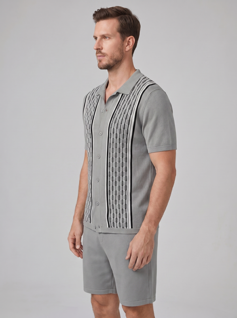 Men's Summer Set - Short Sleeve Shirt and Shorts Outfit