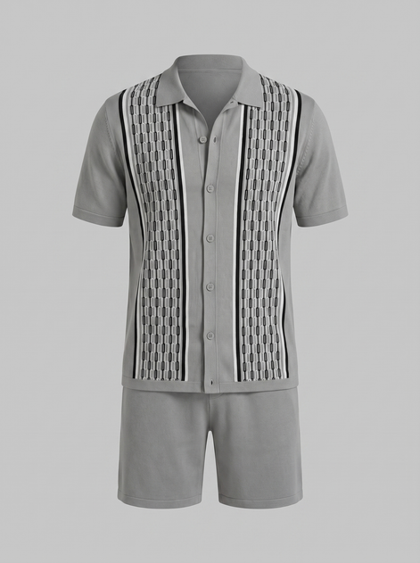 Men's Summer Set - Short Sleeve Shirt and Shorts Outfit