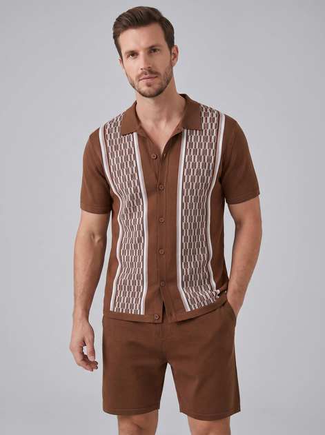 Men's Summer Set - Short Sleeve Shirt and Shorts Outfit