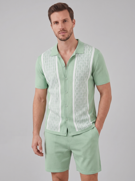 Men's Summer Set - Short Sleeve Shirt and Shorts Outfit