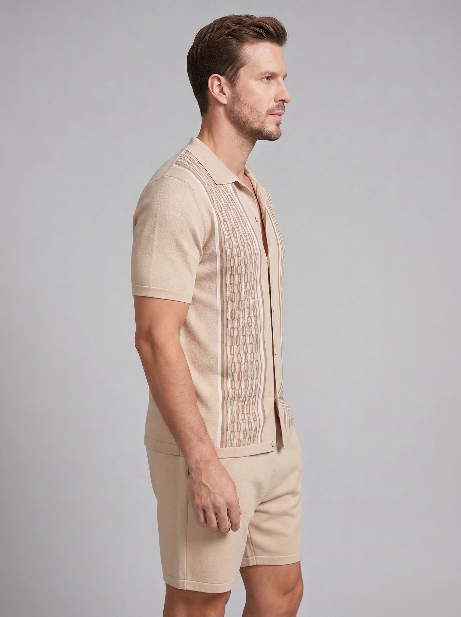 Men's Summer Set - Short Sleeve Shirt and Shorts Outfit