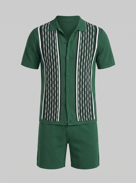 Men's Summer Set - Short Sleeve Shirt and Shorts Outfit