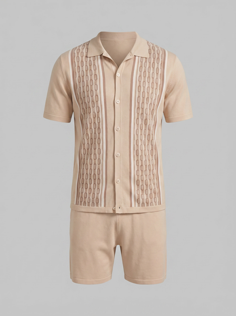 Men's Summer Set - Short Sleeve Shirt and Shorts Outfit