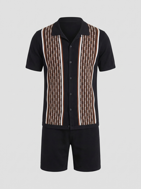 Men's Summer Set - Short Sleeve Shirt and Shorts Outfit