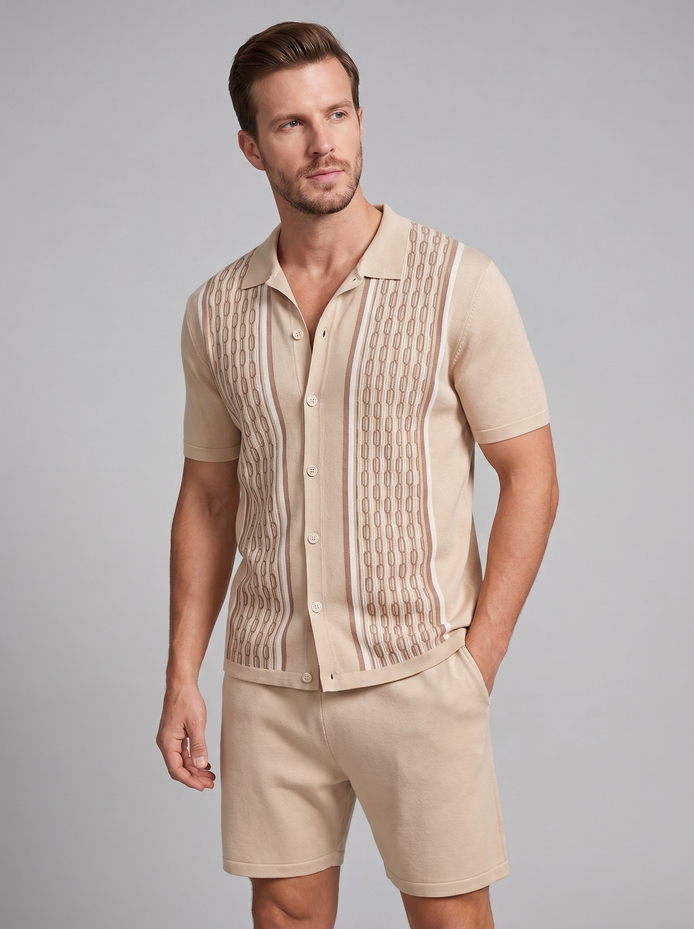 Men's Summer Set - Short Sleeve Shirt and Shorts Outfit