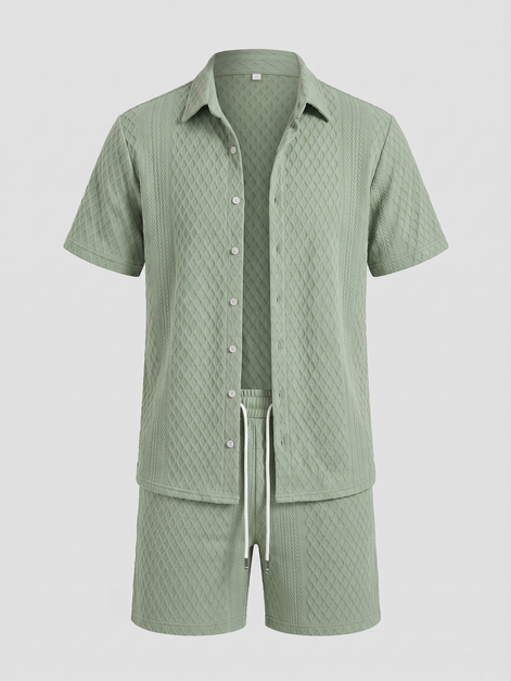 Men's Summer Waffle Outfit Set