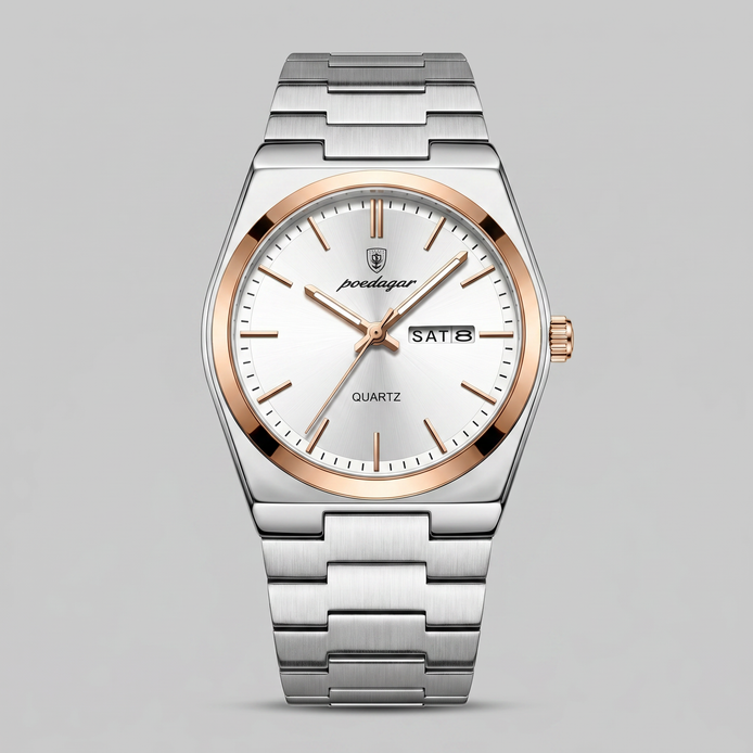 Men's Sunburst Dial Steel Bracelet Watch