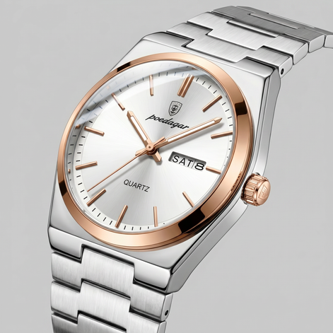 Men's Sunburst Dial Steel Bracelet Watch