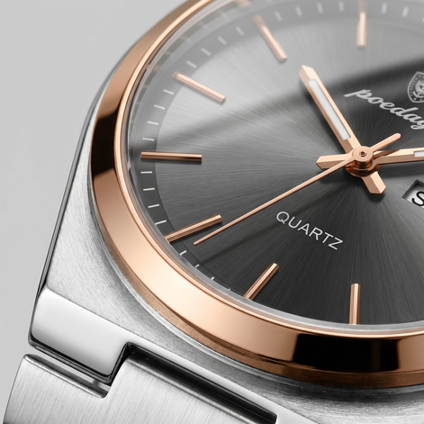 Men's Sunburst Dial Steel Bracelet Watch