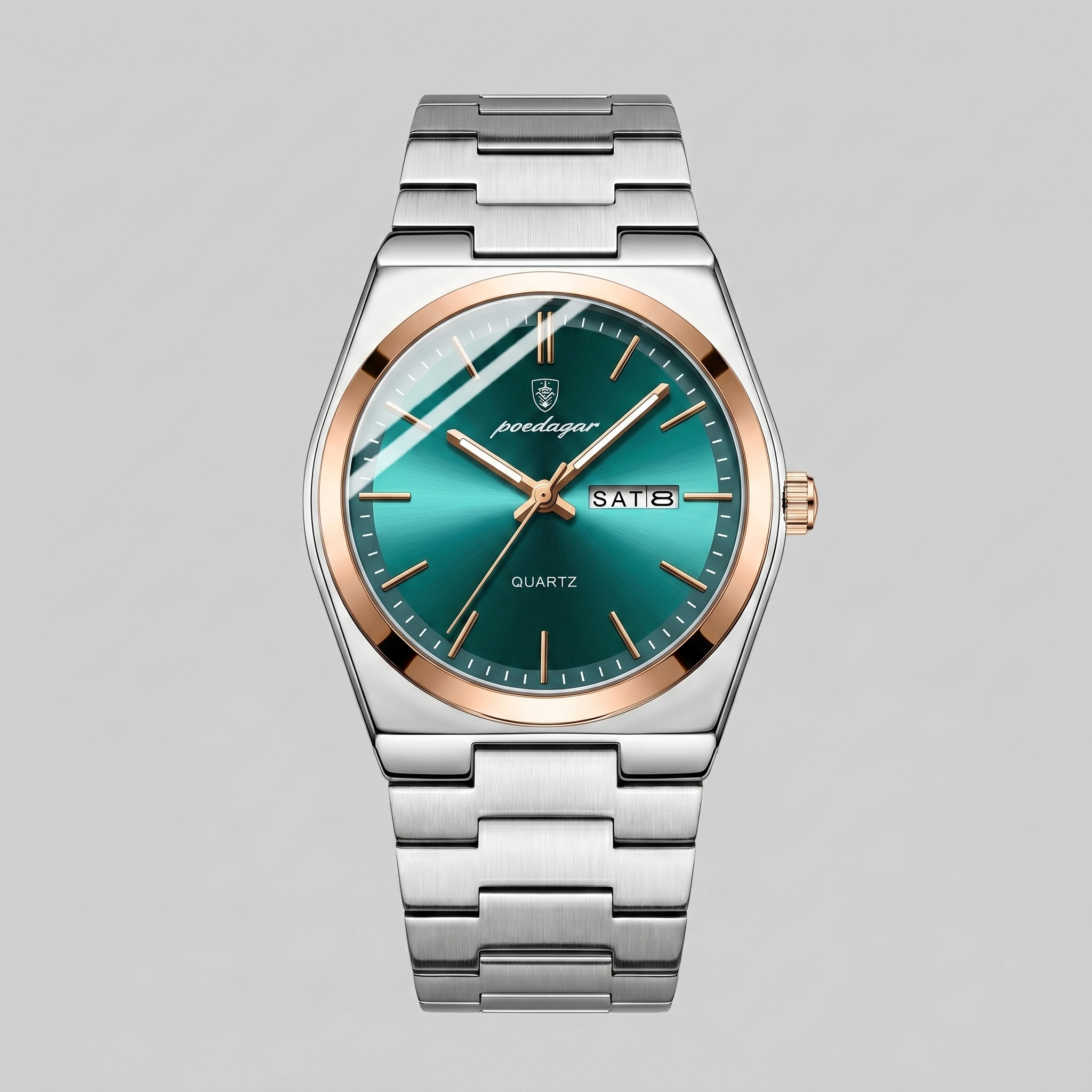 Men's Sunburst Dial Steel Bracelet Watch