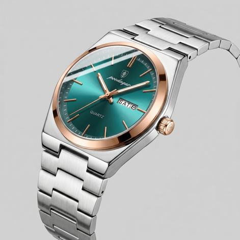Men's Sunburst Dial Steel Bracelet Watch