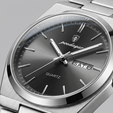 Men's Sunburst Dial Steel Bracelet Watch
