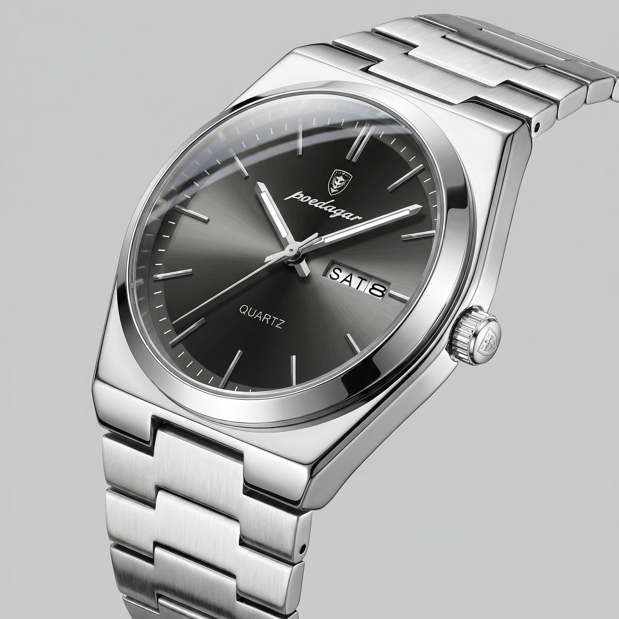 Men's Sunburst Dial Steel Bracelet Watch