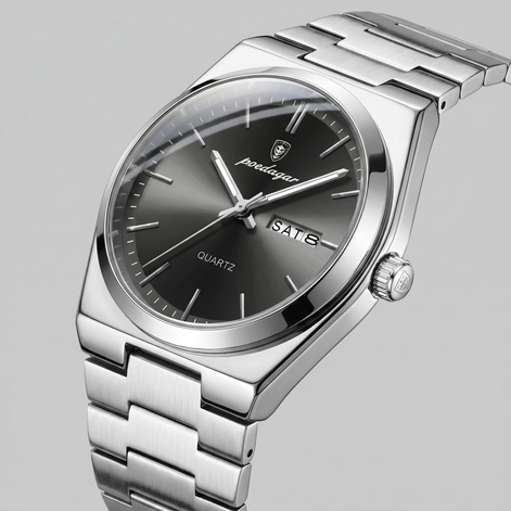 Men's Sunburst Dial Steel Bracelet Watch