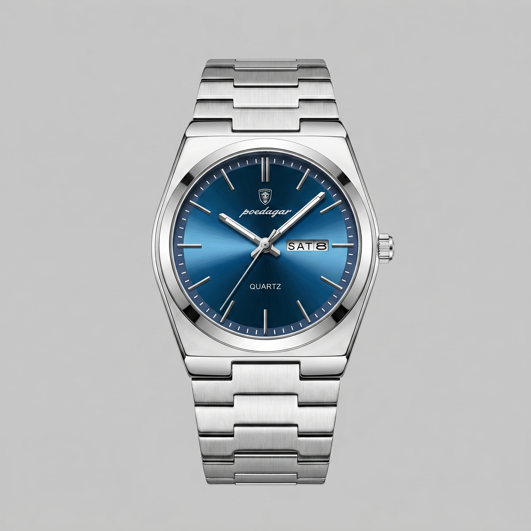 Men's Sunburst Dial Steel Bracelet Watch
