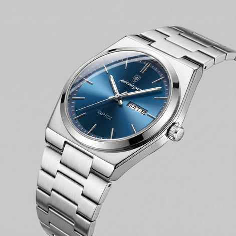 Men's Sunburst Dial Steel Bracelet Watch