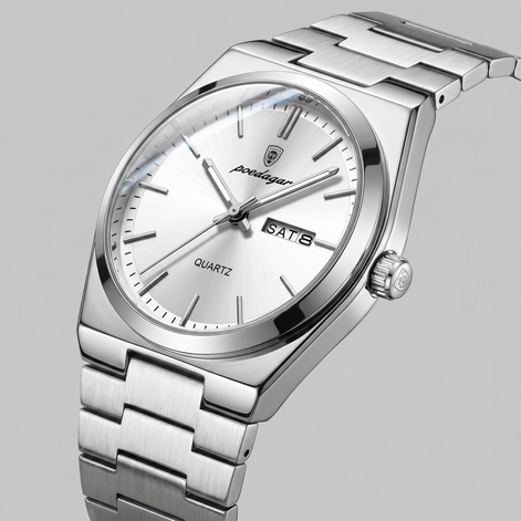 Men's Sunburst Dial Steel Bracelet Watch
