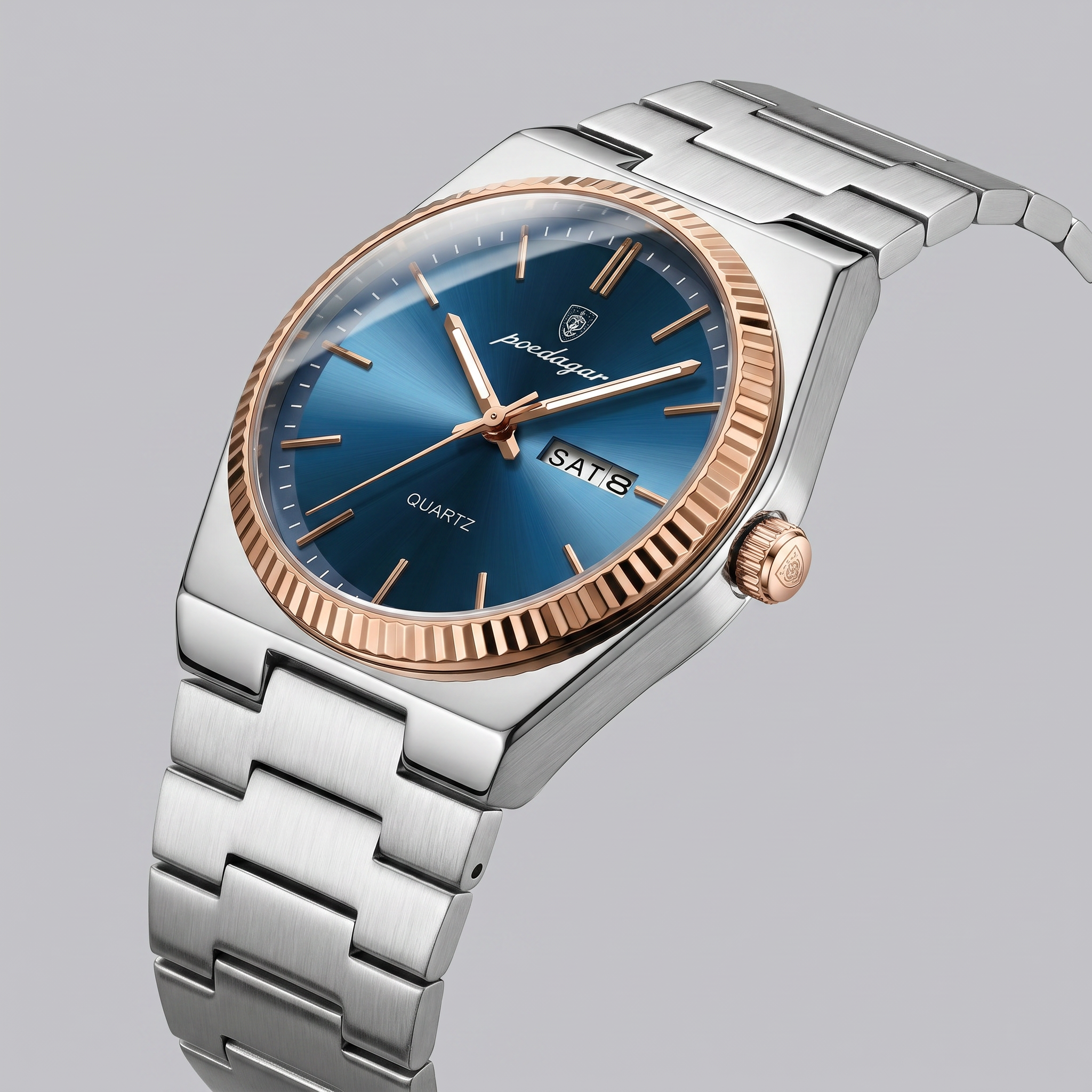 Men's Sunburst Dial Steel Bracelet Watch