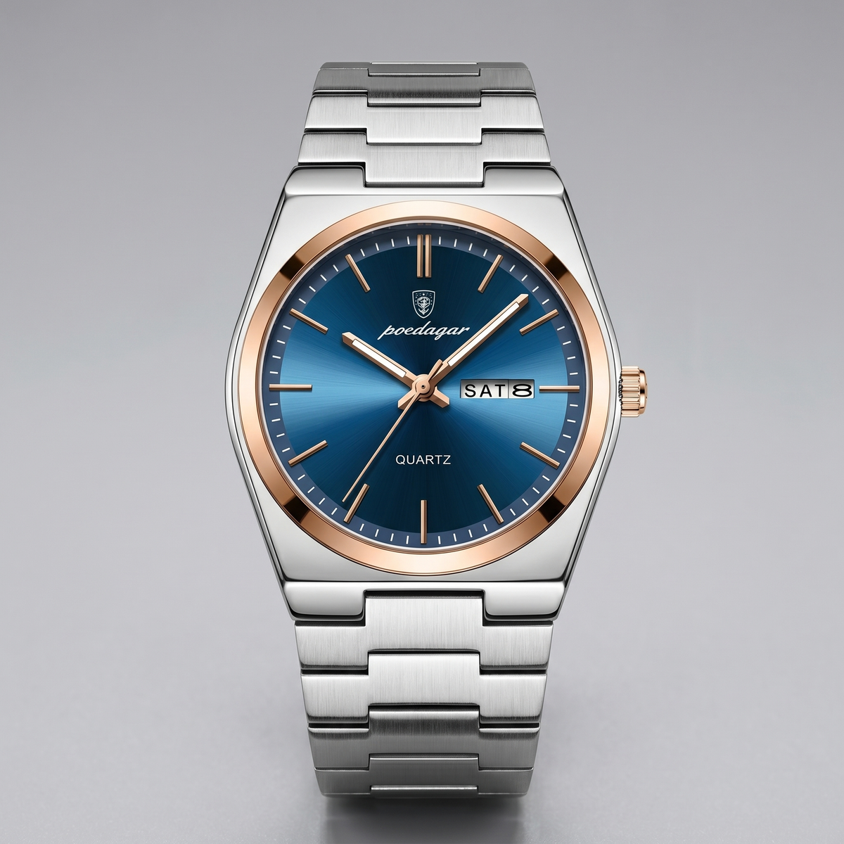 Men's Sunburst Dial Steel Bracelet Watch