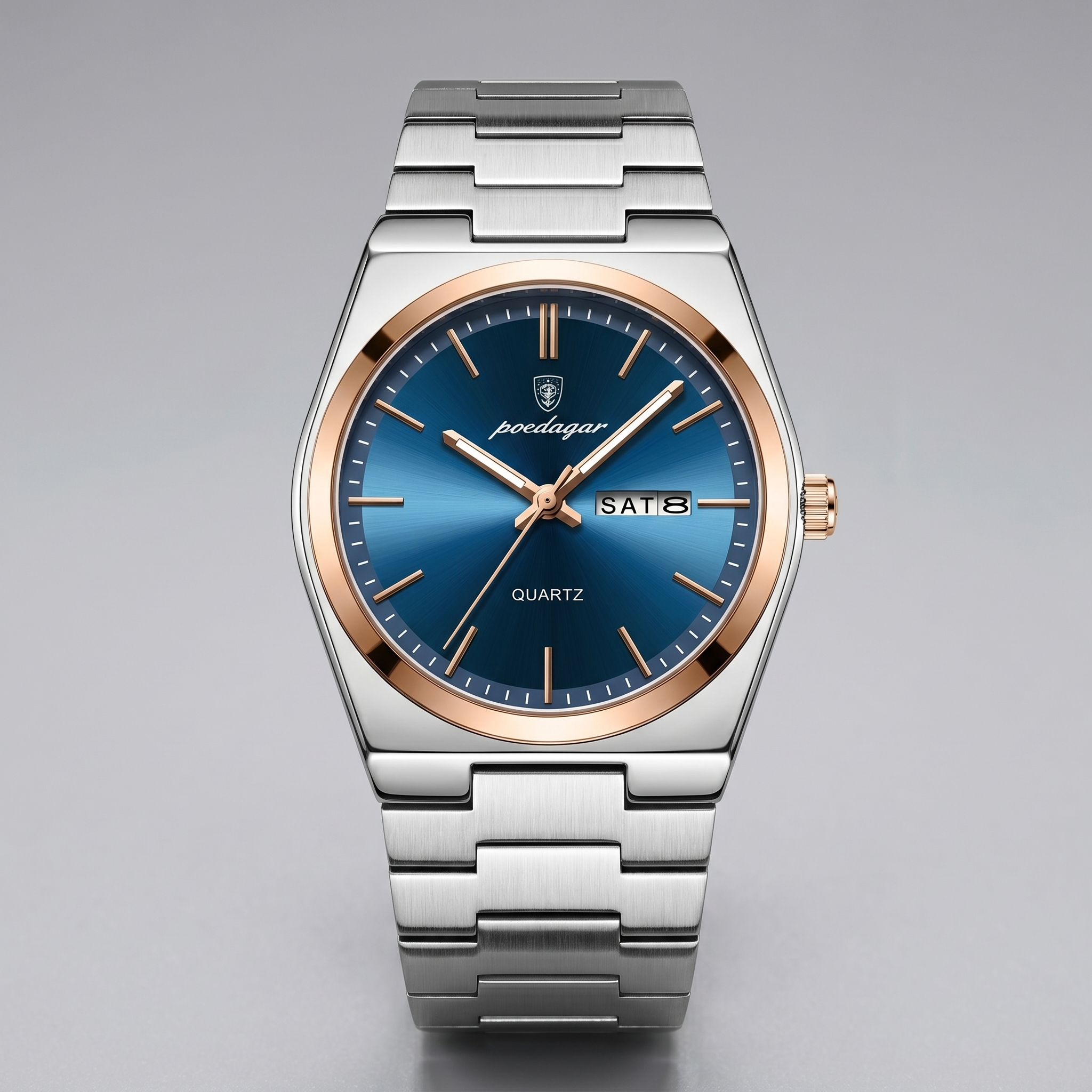Men's Sunburst Dial Steel Bracelet Watch