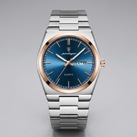Men's Sunburst Dial Steel Bracelet Watch
