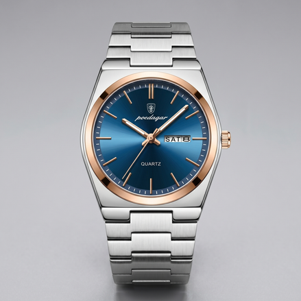 Men's Sunburst Dial Steel Bracelet Watch