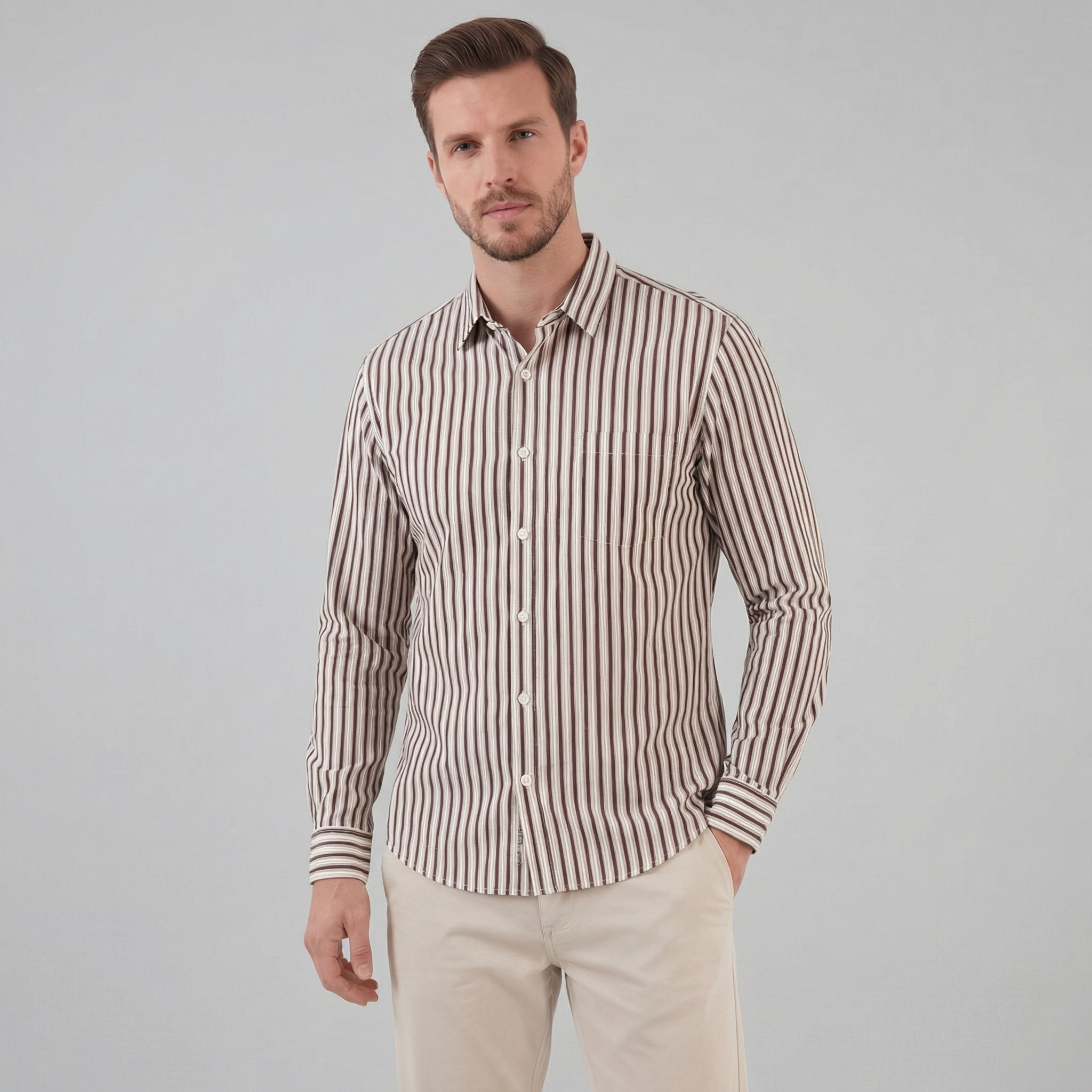 Men's Tailored Fit Striped Shirt