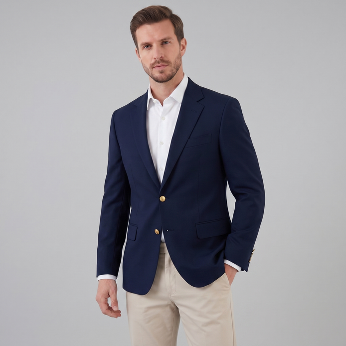 Men's Tailored Grey Blazer Jacket for Formal Occasions