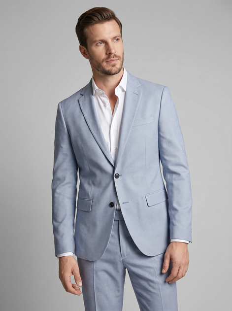 Men's Tailored Two Piece Suit Set with Blazer and Trousers