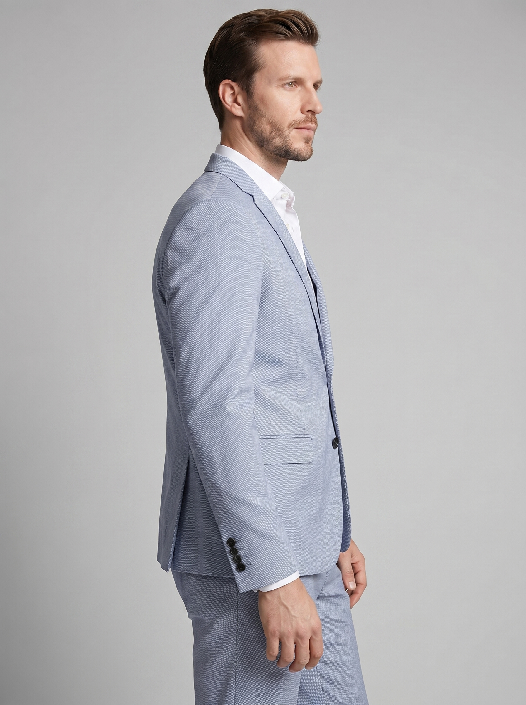 Men's Tailored Two Piece Suit Set with Blazer and Trousers