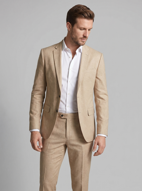 Men's Tailored Two Piece Suit Set with Blazer and Trousers