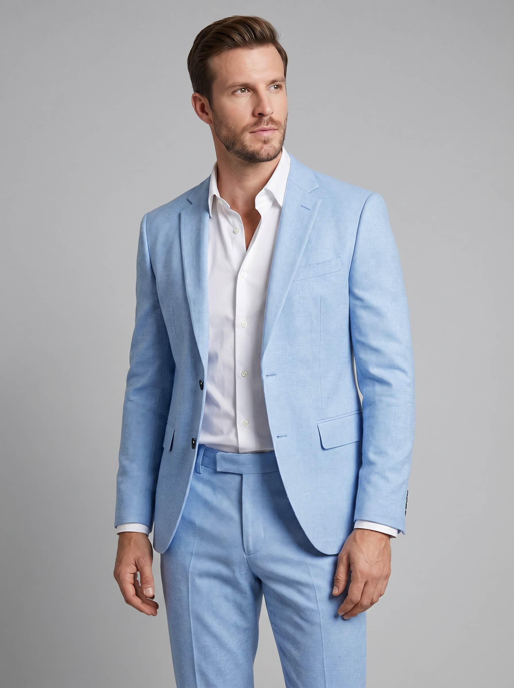 Men's Tailored Two Piece Suit Set with Blazer and Trousers