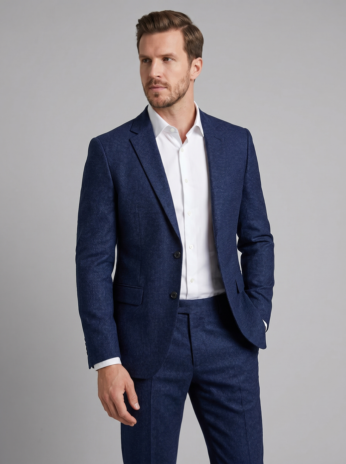 Men's Tailored Two Piece Suit Set with Blazer and Trousers