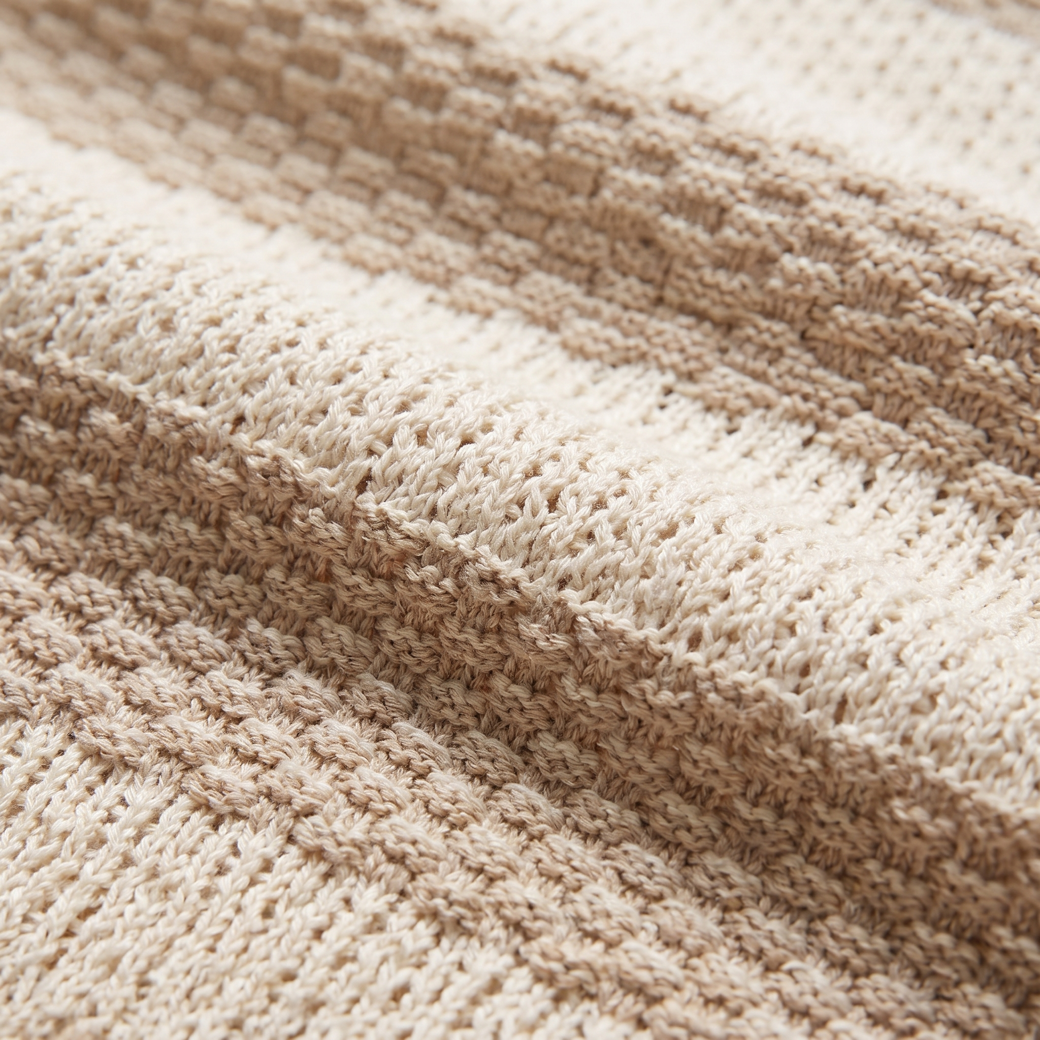 Men’s Textured Crochet Knit Polo Shirt